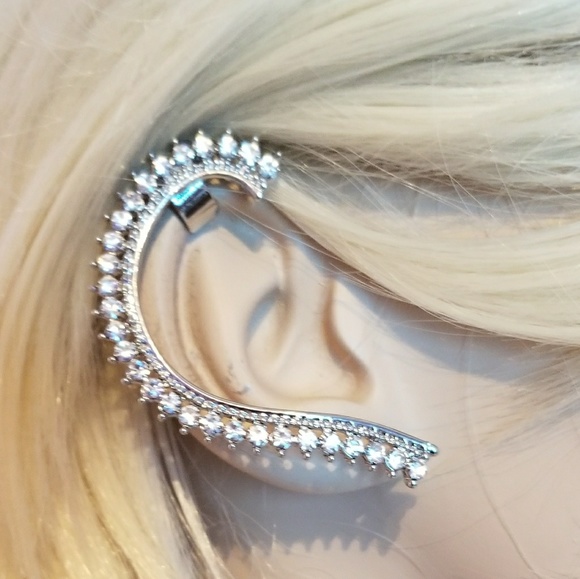 Silver Rhinstone Ear Cuff - Picture 3 of 5